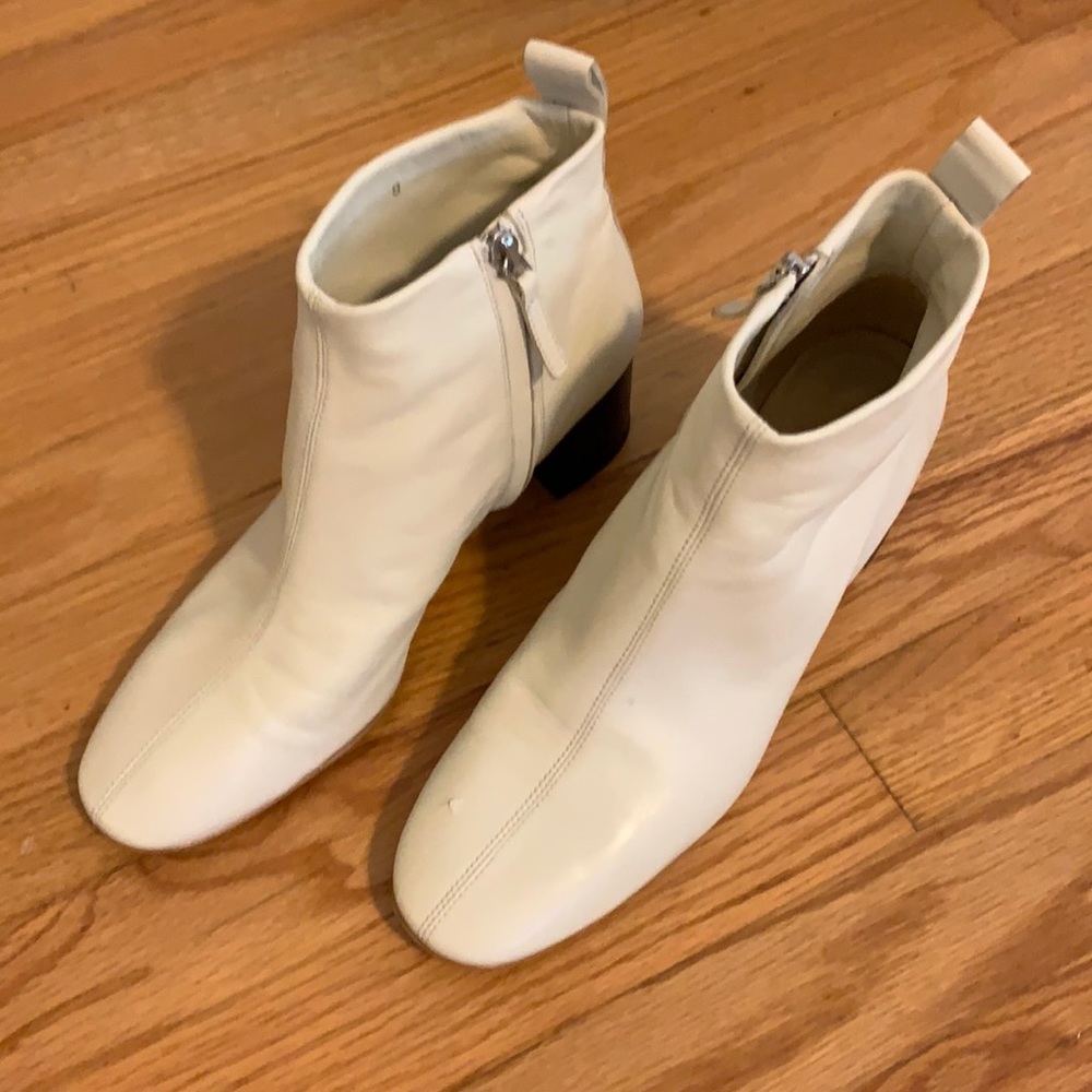 Everlane white leather boots
